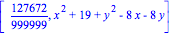 [127672/999999, x^2+19+y^2-8*x-8*y]